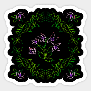 floral pattern of hand drawn flowers sketch Sticker